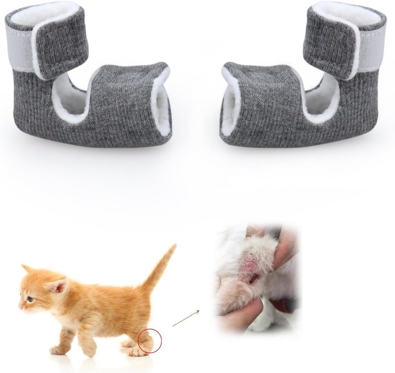 vomvomp 1 Pair Cat Hock Socks for Kitten Sore Hocks Ankle Protective for Cats Recovery and Relief Wound Pain - Image 1